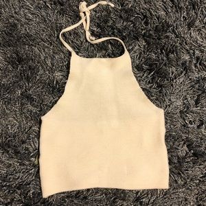 Cropped knit halter top